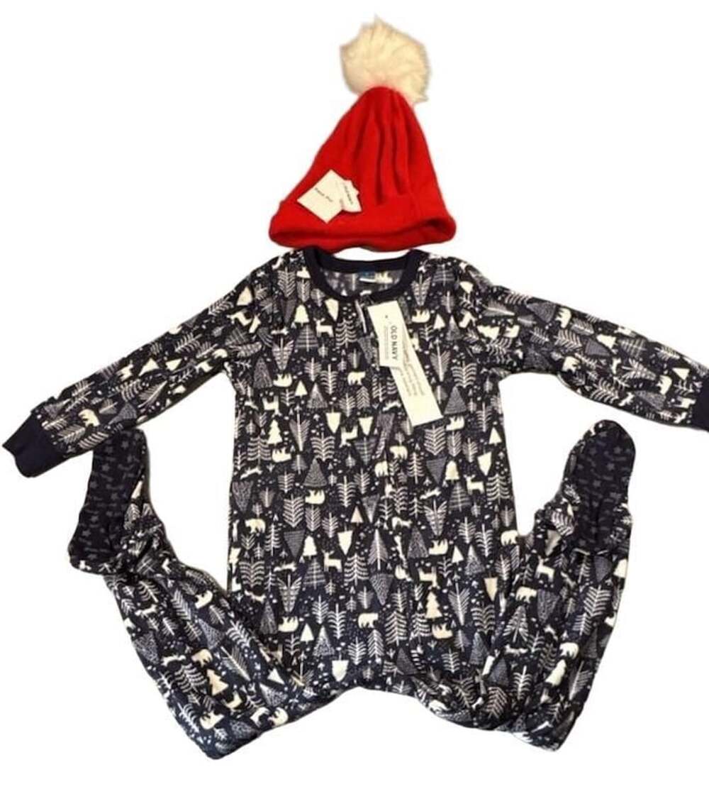 Old Navy Match The Fam Microfleece Footed One-Piece Pajamas for Kids and the San